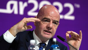 <p>POLITICAL FOOTBALL: FIFA president Gianni Infantino was speaking at a press conference in Qatar on Friday (Nick Potts/PA)</p>