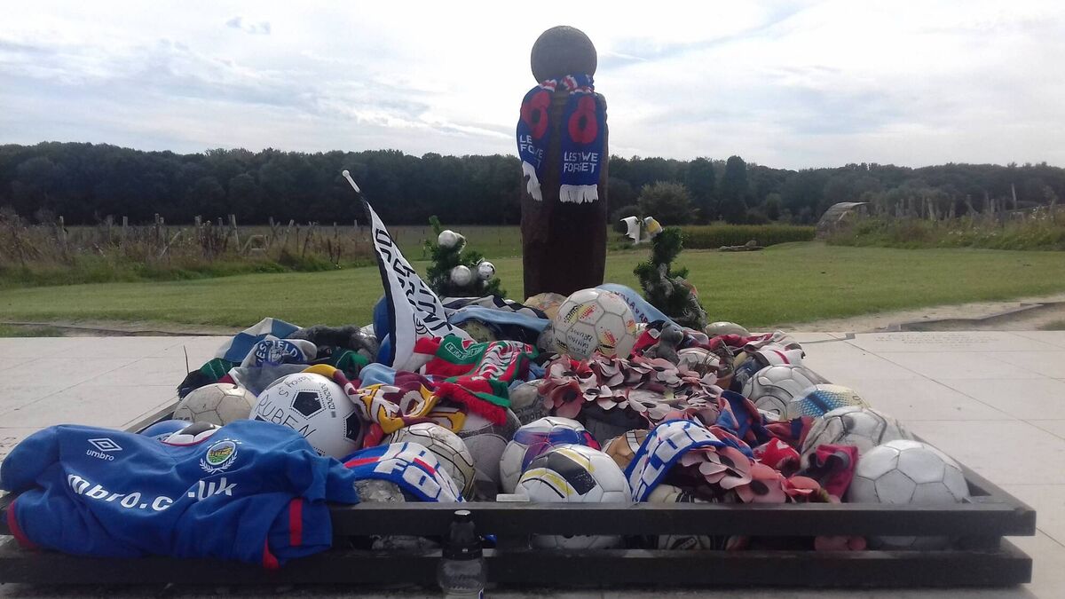 Football Club Scarves at Christmas Truce Memorial in 2014