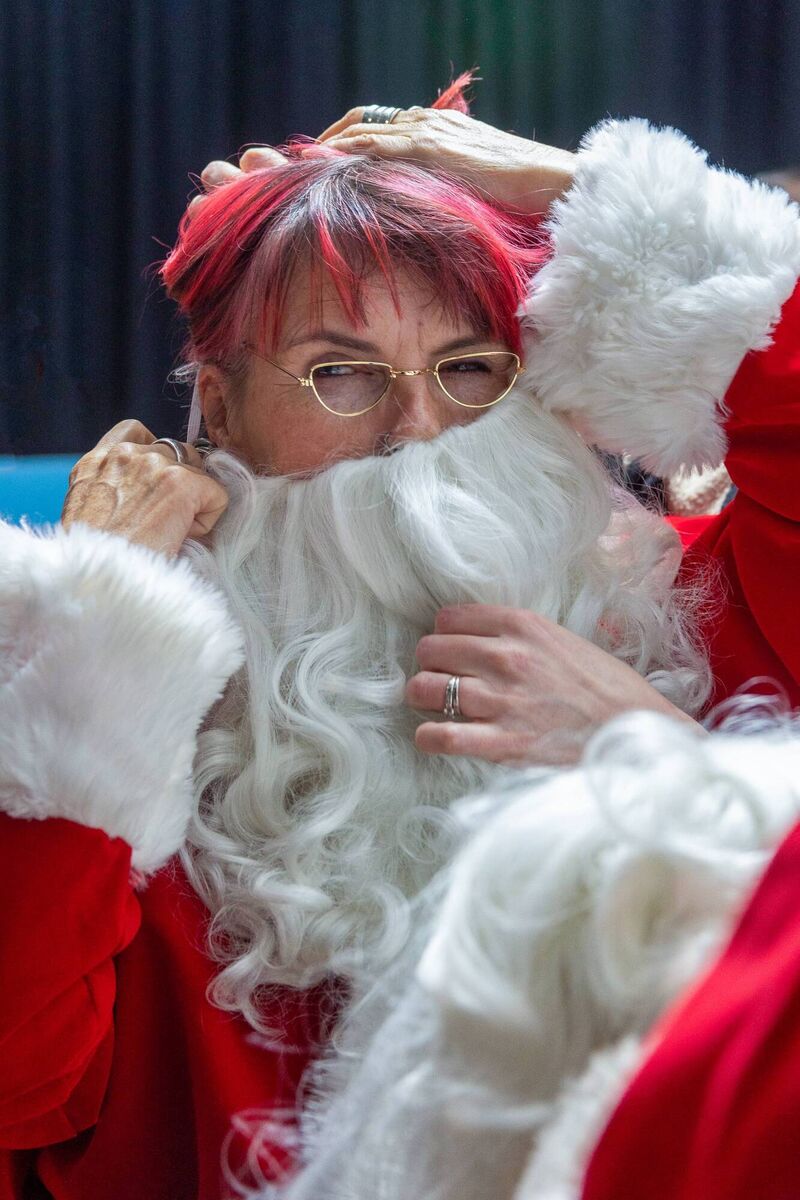 Suzanne Harrington tries the Santa makeover. Picture: Andrew Dunsmore Suzanne Harrington tries the Santa makeover. Picture: Andrew Dunsmore