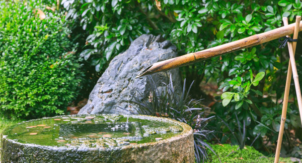 The gentle sound of water soothes in the garden