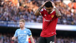 <p>MISSING: Jadon Sancho looks set to continue his spell out of the Manchester United first team. Pic: Martin Rickett/PA</p>