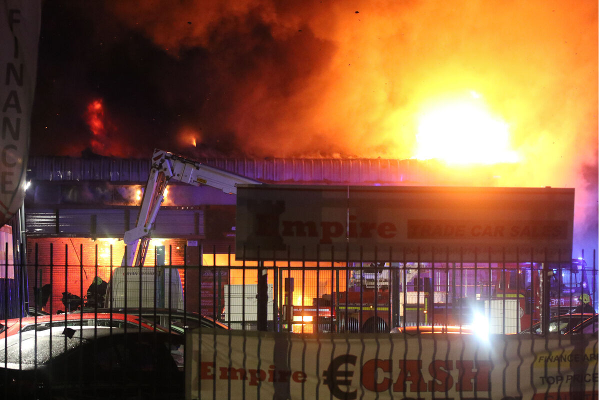 The Fire at Empire Trade, Fentons Yard, Raheen, Limerick. Picture: Brendan Gleeson