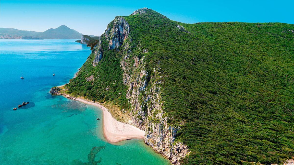 Dramatic views on Costa Navarino along the Peloponnese Peninsula. 