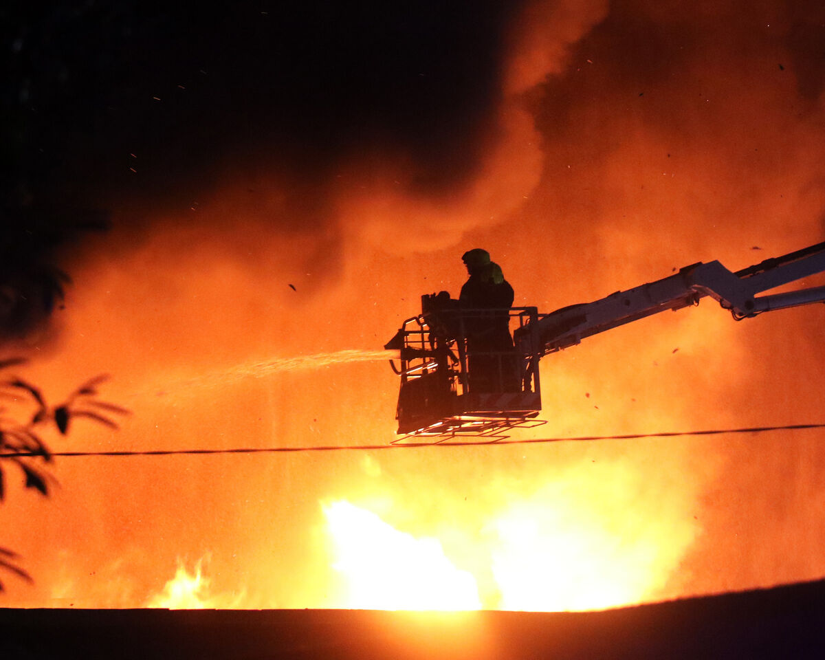 The fire at Fenton’s Yard, Raheen. Picture: Brendan Gleeson The fire at Fenton’s Yard, Raheen. Picture: Brendan Gleeson
