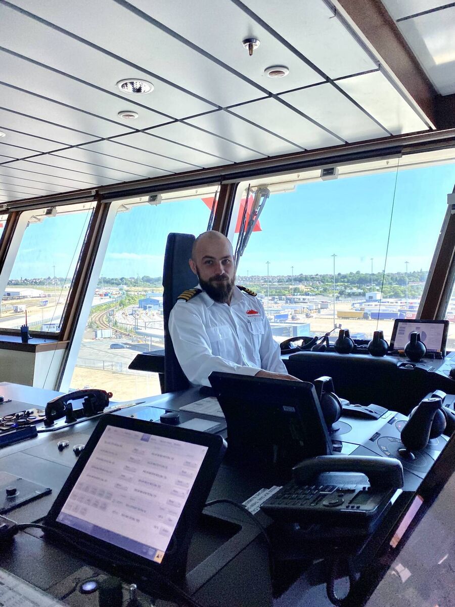 Captain Matt Neill on the bridge of the RSS Sir David Attenborough: "It’s a great feeling. It’s like a childhood dream of becoming a pop star or something." Picture: British Antarctic Survey