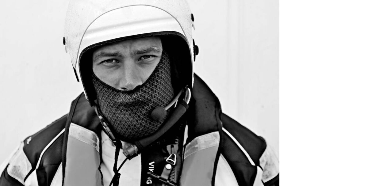 Captain Matt Neill at work on a cold day of operations in small boats. The coldest he’s been in is about -30 degrees Celsius, but “with wind chill it brings it down to sort of -50s.” Picture: Richard Turner.