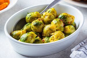 Braised Brussels Sprouts with garlic and chilli