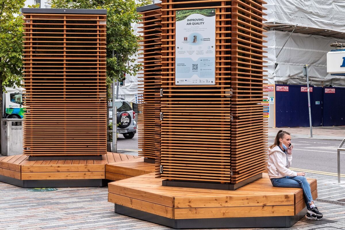The controversial robot trees installed in Cork City centre. Picture: Andy Gibson. The controversial robot trees installed in Cork City centre. Picture: Andy Gibson.