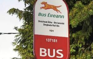 Bus stop sign and electronic arrival times board for Bus Eireann Bus stop sign and electronic arrival times board for Bus Eireann