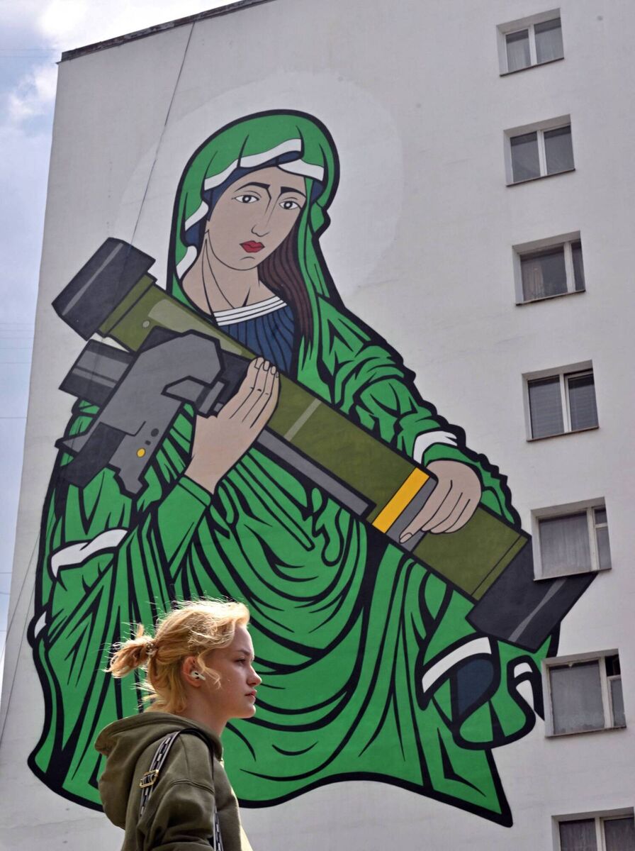 A  Saint-Javelin image near Kyiv.  Picture: Sergei Supinsky/AFP/Getty