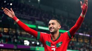 <p>MEMORABLE CAMPAIGN: Morocco's Hakim Ziyech celebrates after winning the penalty shoot-out against Spain in the World Cup. Pic: Adam Davy/PA Wire</p>