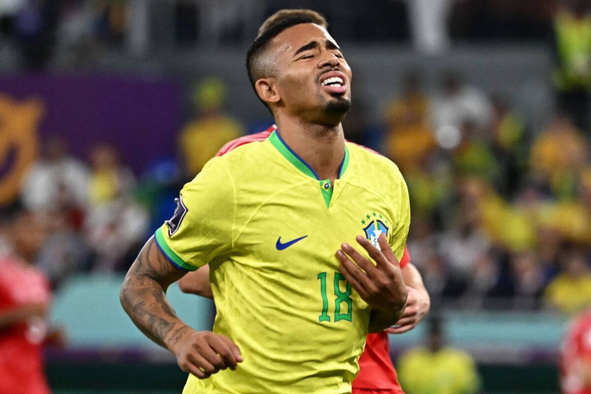 INJURY BLOW: Arsenal's Gabriel Jesus was injured playing while for Brazil in the World Cup. Pic: Anne-Christine Poujoulat/AFP via Getty Images