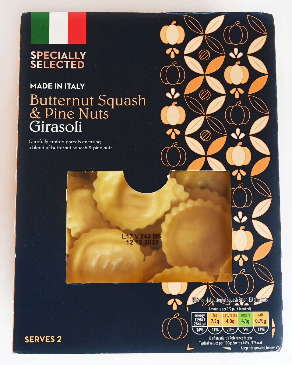 Aldi Specially Selected Butternut squash and pine nuts girasoli