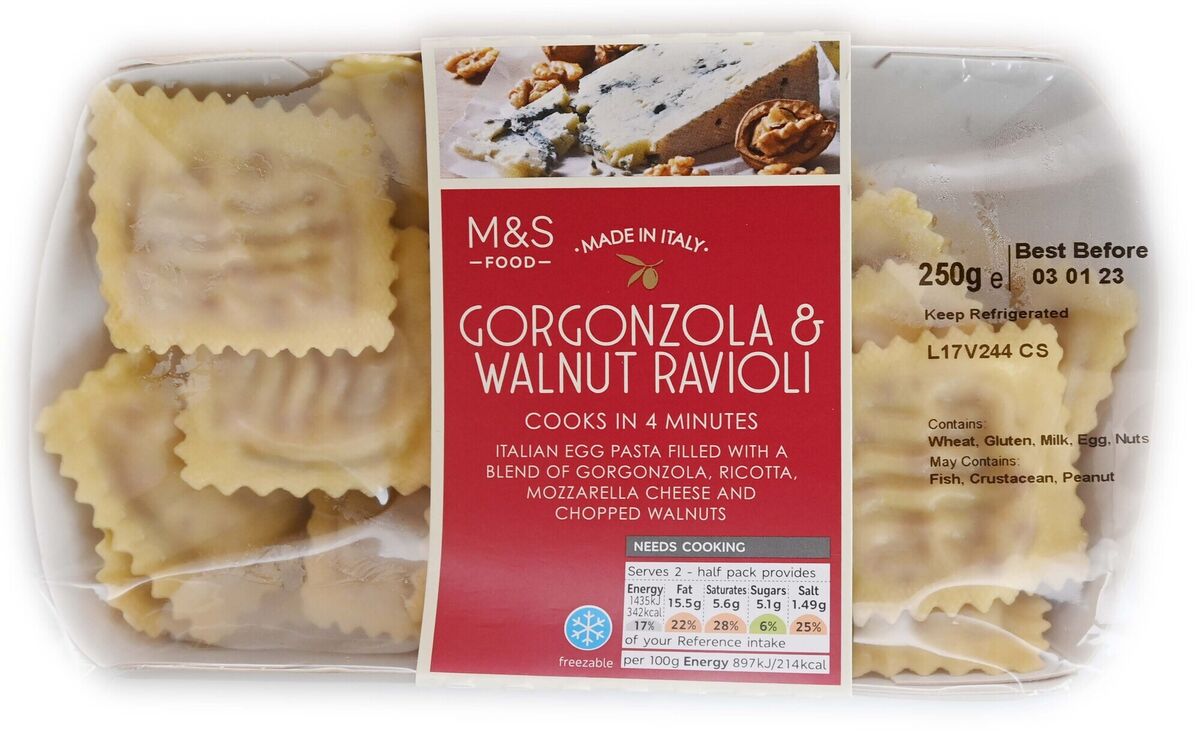 M&amp;S Gorgonzola and walnut ravioli