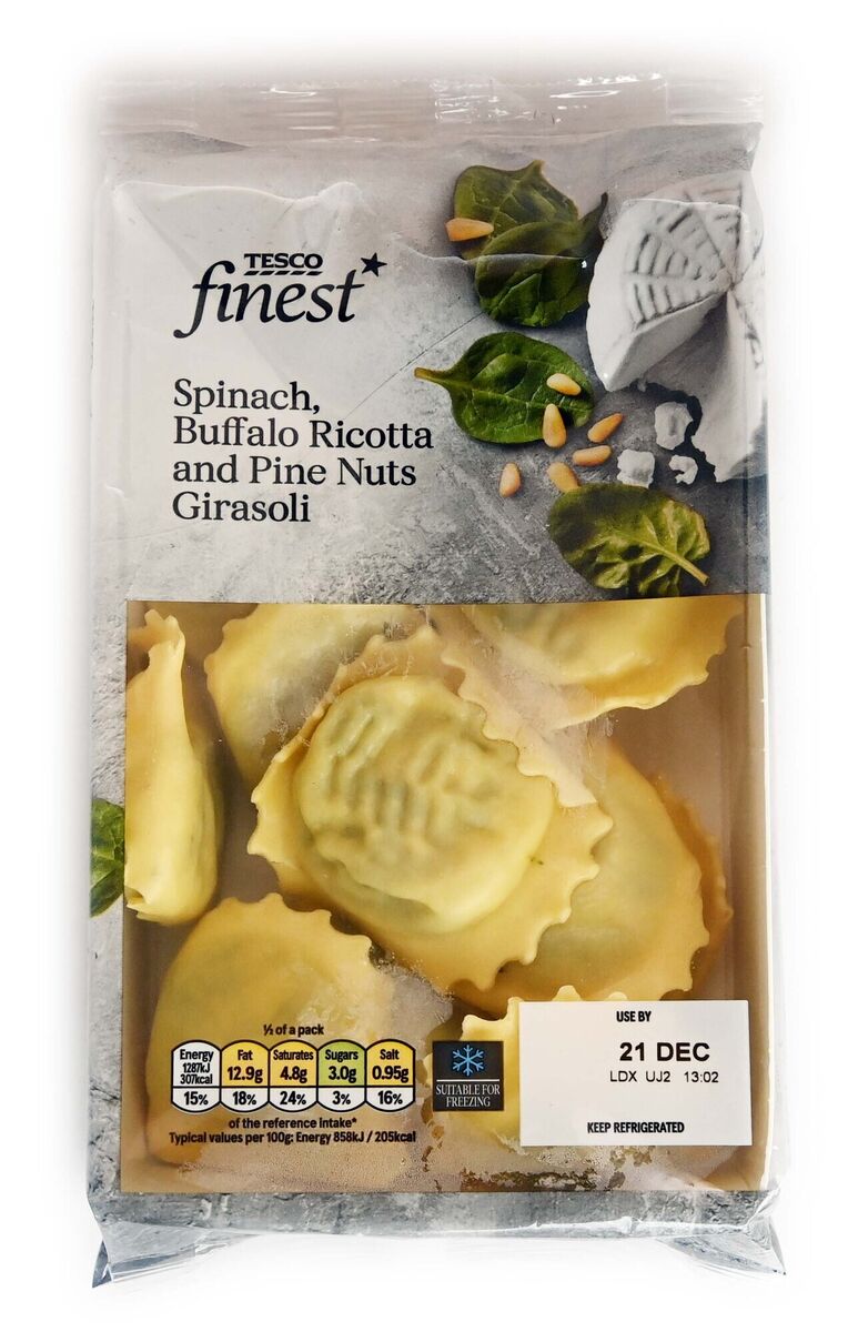 Tesco Finest Spinach, Buffalo ricotta and pine nuts gerasoli