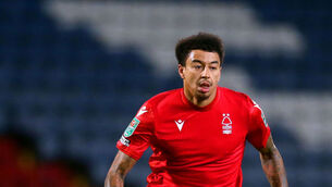 <p>NOT PLEASED: Nottingham Forest's Jesse Lingard. Pic: Barrington Coombs/PA Wire.</p>