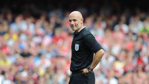<p>MAN IN THE MIDDLE: Referee Howard Webb. Picture: Stuart MacFarlane/Arsenal FC via Getty Images</p>
