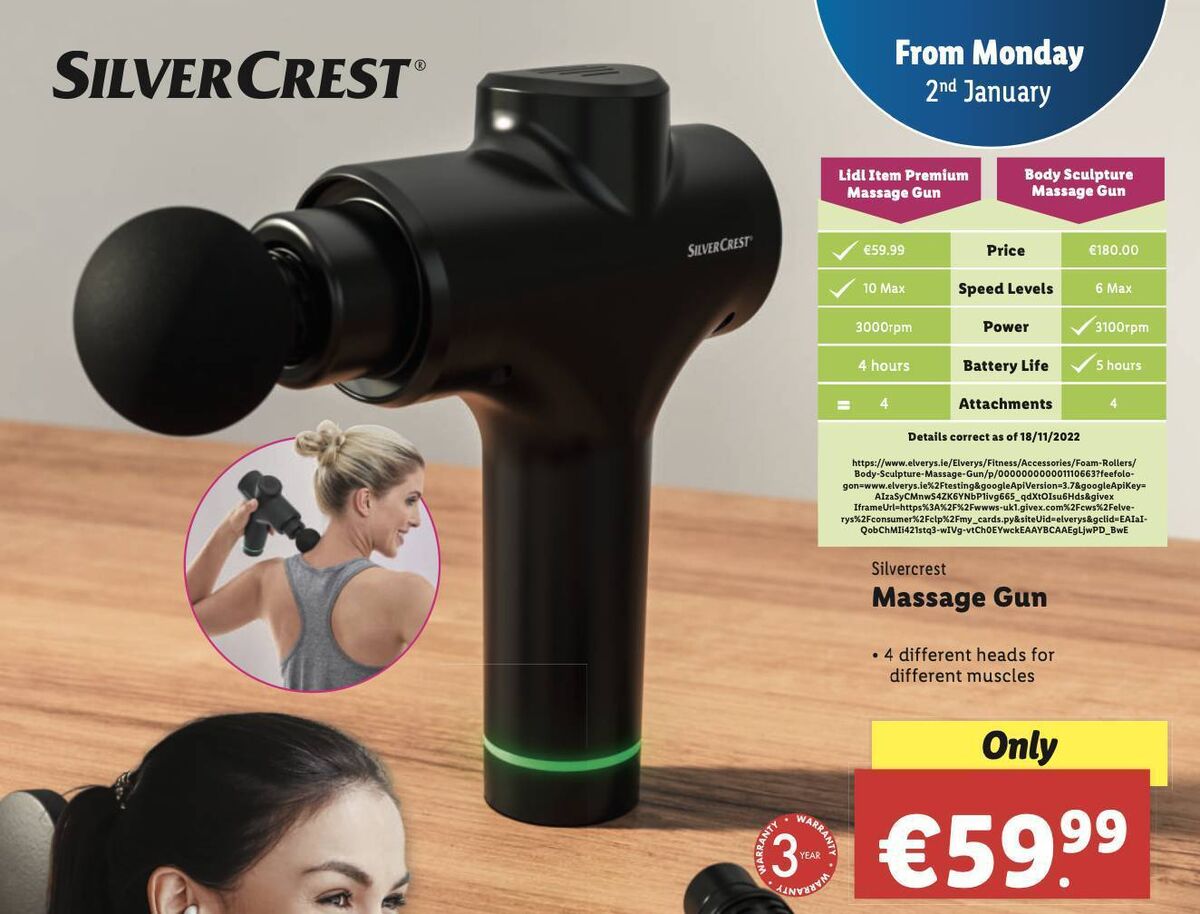 Lidl massage gun, €59.99
