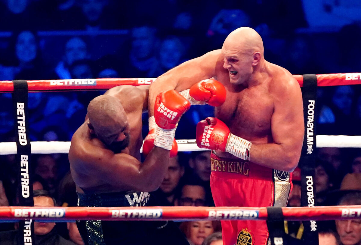 UNIQUE: Tyson Fury in action against Derek Chisora. Fury defended his WBC heavyweight world title to stay on course for a unification showdown with reigning IBF, IBO, WBO and WBA holder Usyk