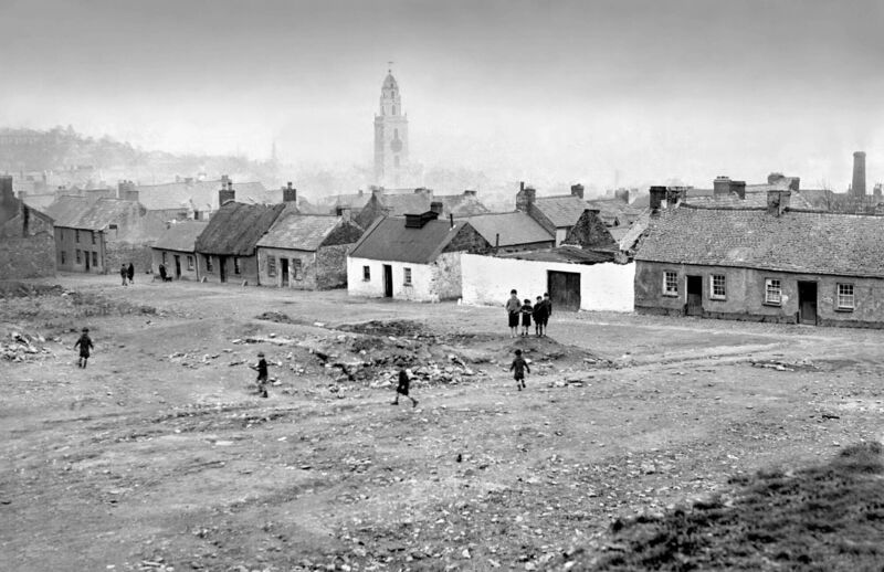 Old houses pictured before their demolition to make way for Cathedral Rd on the northside of Cork city in 1935.