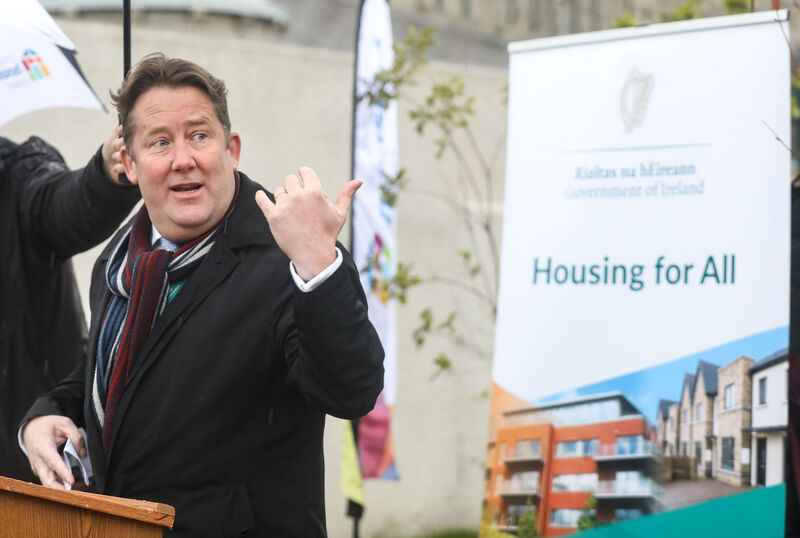 Minister for Housing, Local Government and Heritage Darragh O’Brien at the launch of a 2022 co-operative housing scheme Minister for Housing, Local Government and Heritage Darragh O’Brien at the launch of a 2022 co-operative housing scheme