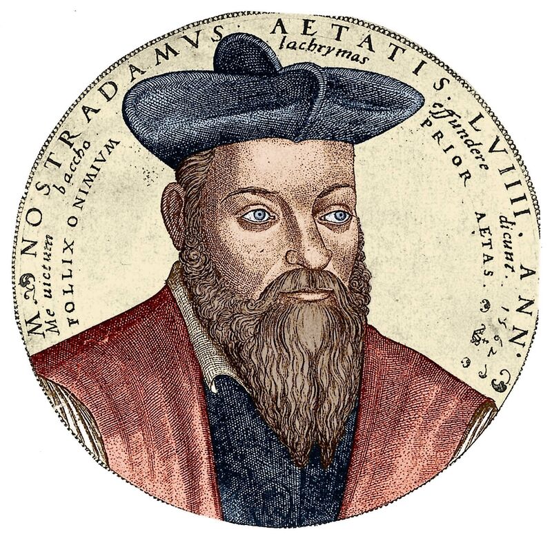 Michel de Nostredame, aka Nostradamus (1503-1566) french astrologer and doctor, engraving, colorised document. Picture: Apic/Getty Images)