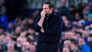 <p>UNDER PRESSURE: Everton manager Frank Lampard’s job is hanging by a thread. Pic: Peter Byrne/PA</p>