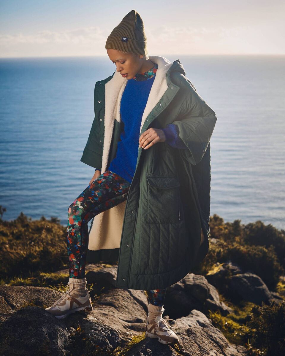 Borg fleece cape, €80, borg slouchy sweatshirt, €30, printed leggings, €25, HS beanie, €8, Dunnes Stores Borg fleece cape, €80, borg slouchy sweatshirt, €30, printed leggings, €25, HS beanie, €8, Dunnes Stores