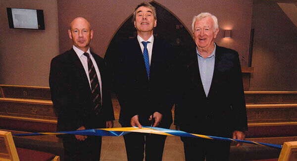 From left, Chris Casey, building contractor, Conack Construction, Dr Michael Harty TD , and Jim Cranwell, Shannon Crematorium.