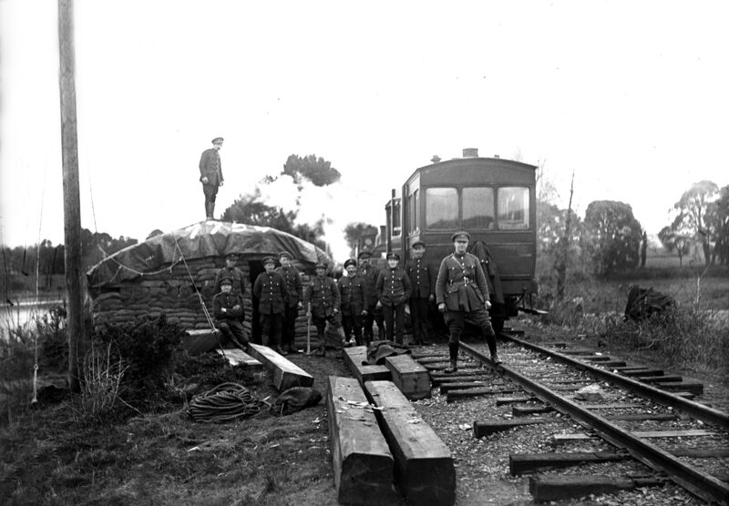 Free State Army sappers work to repair the Rochestown Viaduct in the aftermath of Civil War action. Irish Examiner Archive
