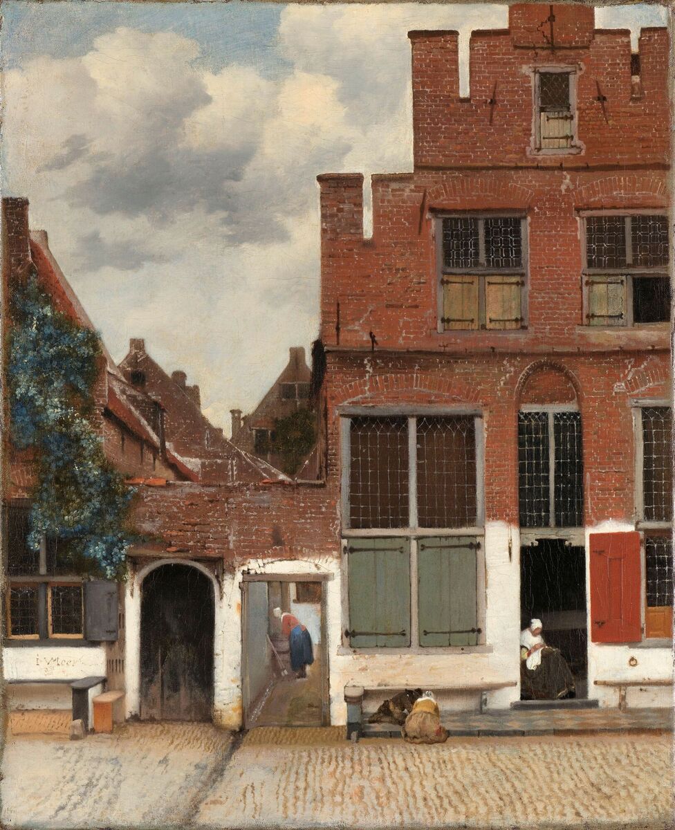 Johannes Vermeer's View of Houses in Delft, known as The Little Street, Rijksmuseum Amsterdam.