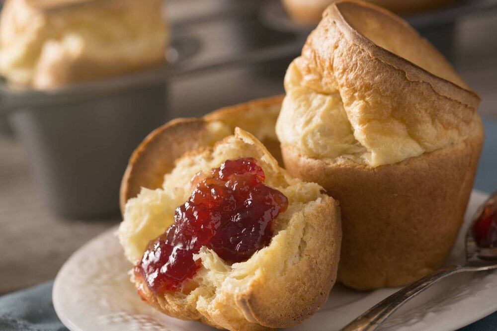 Popovers with strawberry butter