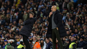 Pep Guardiola, right, said Graham Potter must be give more time at Chelsea (Martin Rickett/PA)