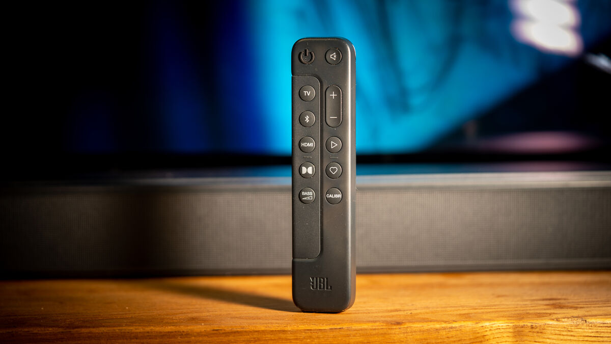 The JBL Bar 500 soundbar comes with a remote control. Picture: Noel Campion.