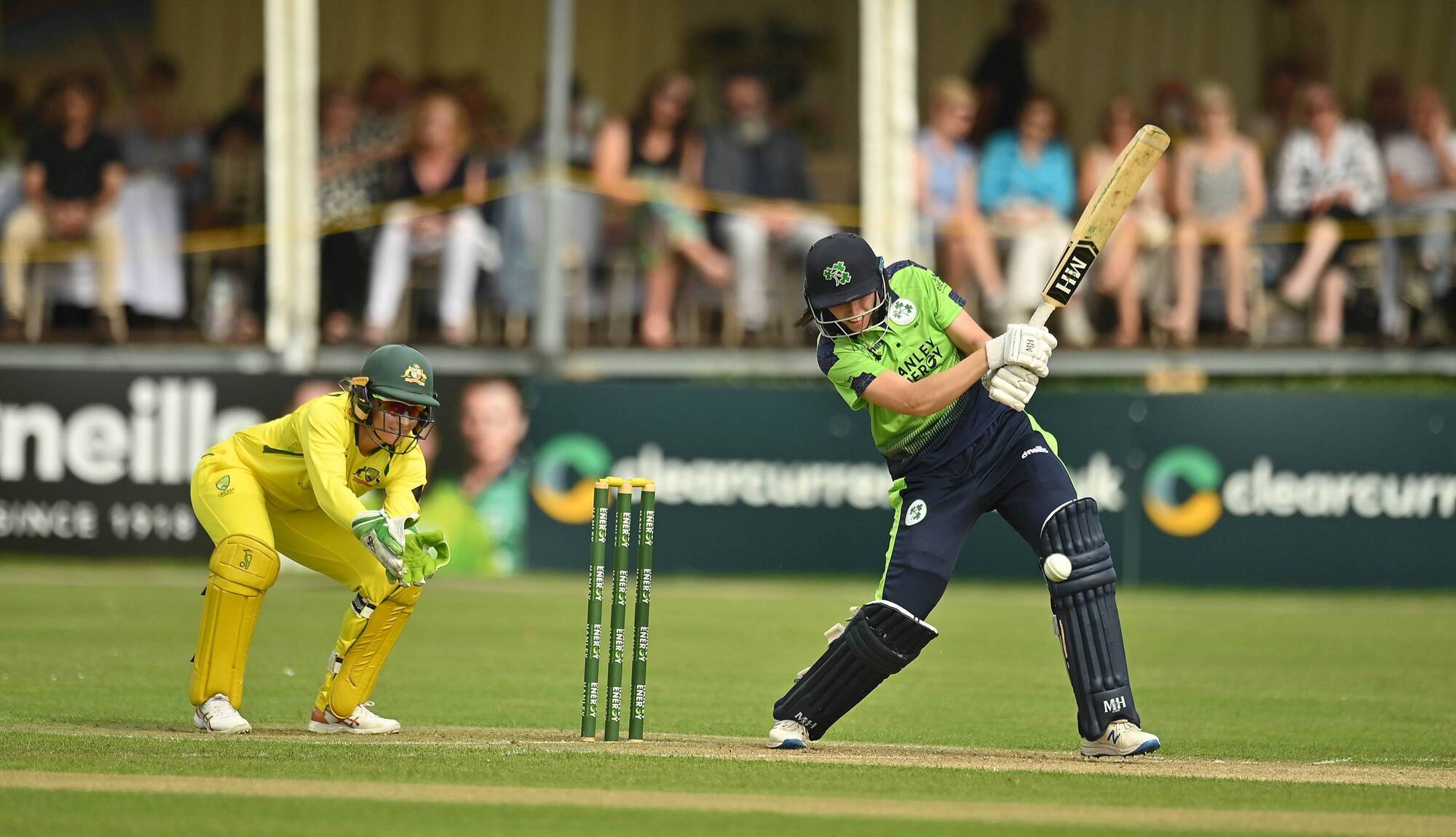 SOUTH AFRICA-BOUND: Rebecca Stokell batting for Ireland against Australia in July 2022. Pic: Oliver McVeigh