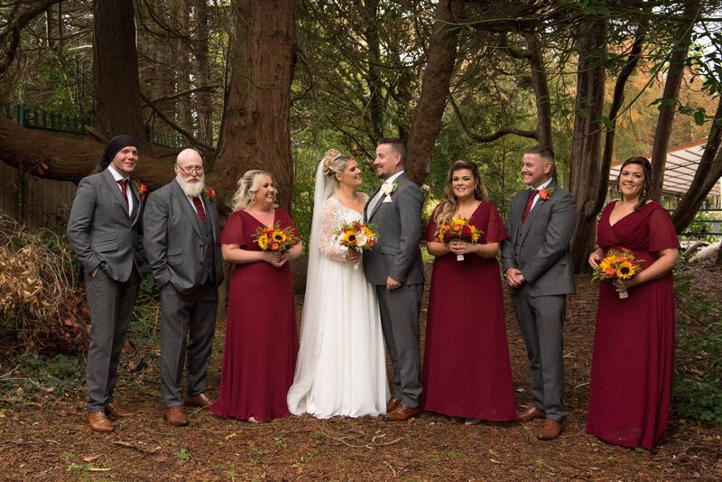 Rachel McCarthy and Trevor McCarthy with their wedding party