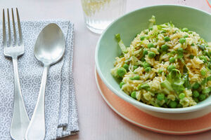 Risotto with peas and lettuce