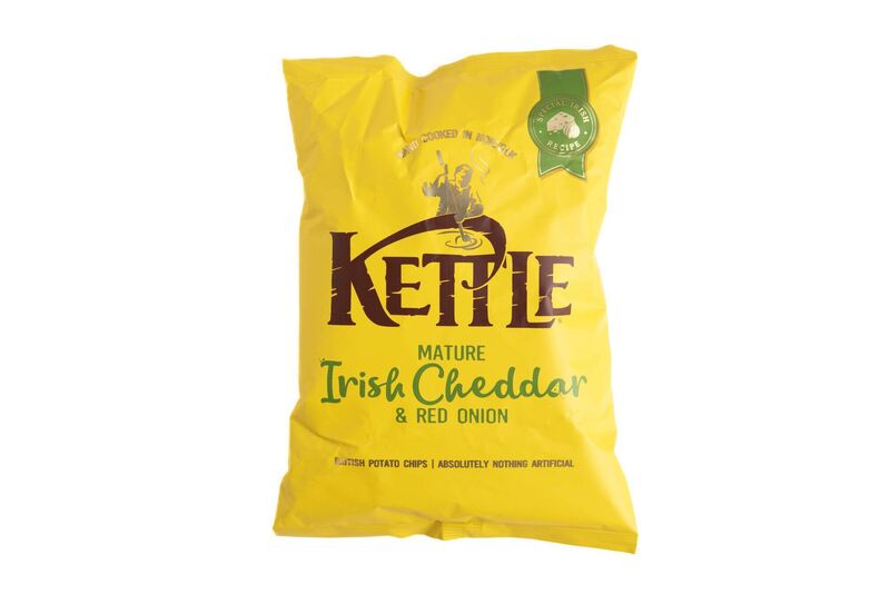 Kettle Irish Cheddar & red onion crisps Kettle Irish Cheddar & red onion crisps