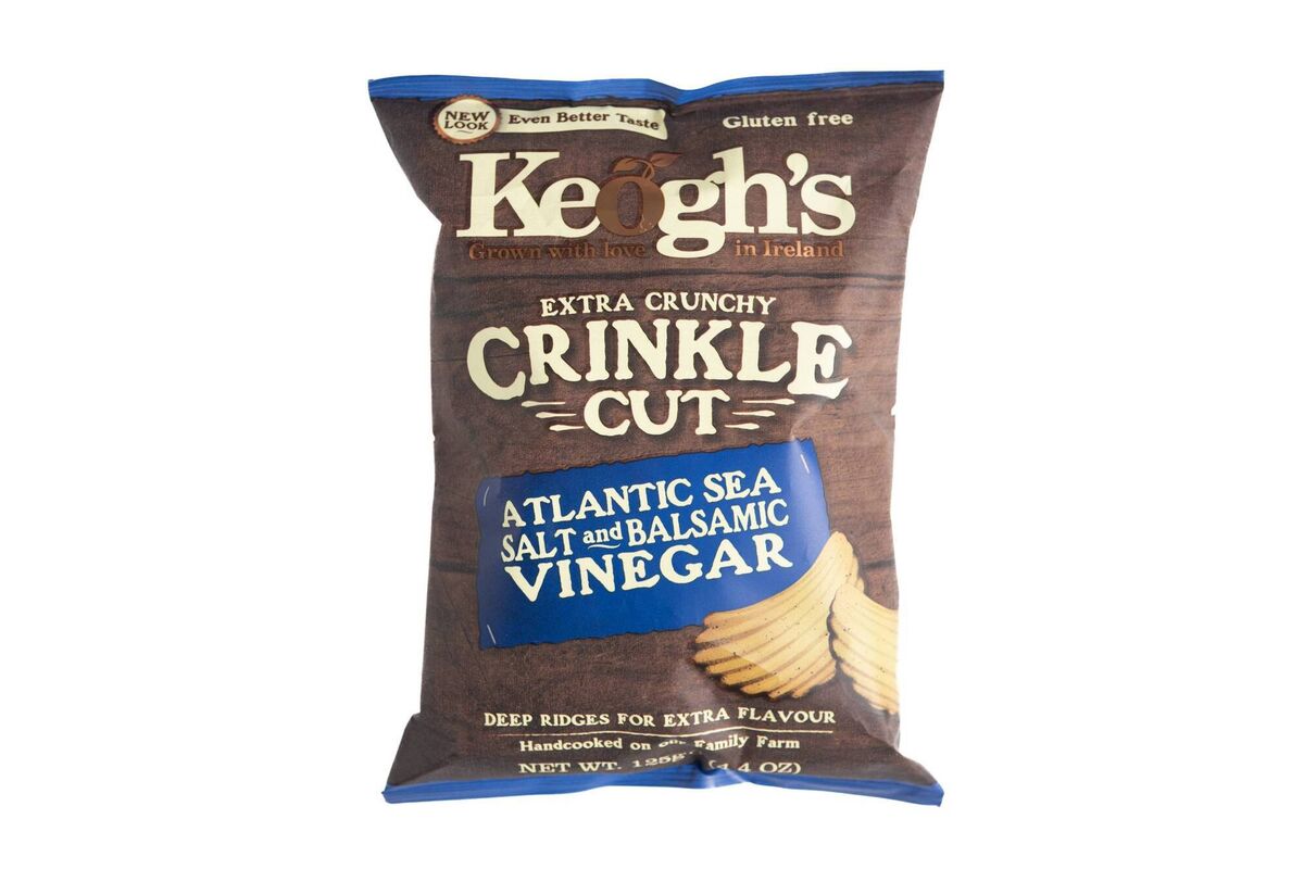 Keogh’s Extra Crunchy crinkle cut Atlantic sea salt and balsamic vinegar crisps