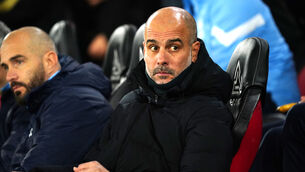 Manchester City manager Pep Guardiola endured a difficult evening on the south coast (David Davies/PA)