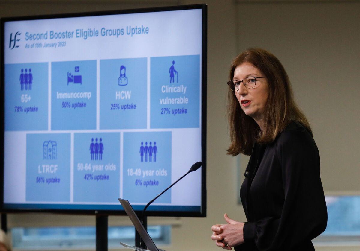 During yesterday's briefing, HSE vaccination lead Eileen Whelan urged people, especially those aged 18 to 49, to come forward for vaccinations. Picture: Leon Farrell/Photocall
