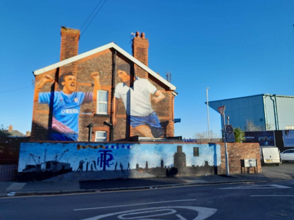 IF YOU KNOW YOUR HISTORY: A Tranmere Rovers mural. 