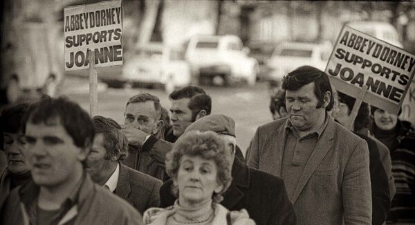 Abbeydorney supporters of Joanne Hayes at the tribunal in Tralee.