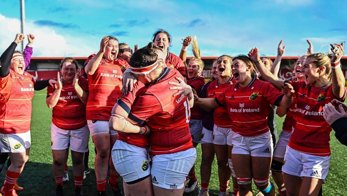 The couple embraced as their teammates cheered. Picture: Eóin Noonan/Sportsfile