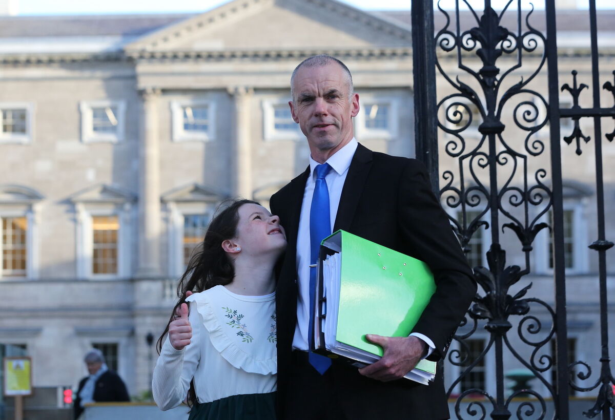 Every Wednesday from January 18, she will sit with her father Mark in areas where TDs congregate and ask them to support a petition, she has submitted to the Oireachtas for better autism services. Picture: Gareth Chaney/Collins Photos Every Wednesday from January 18, she will sit with her father Mark in areas where TDs congregate and ask them to support a petition, she has submitted to the Oireachtas for better autism services. Picture: Gareth Chaney/Collins Photos
