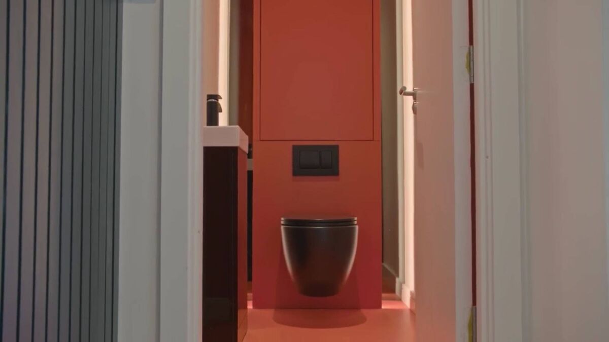 The downstairs bathroom.