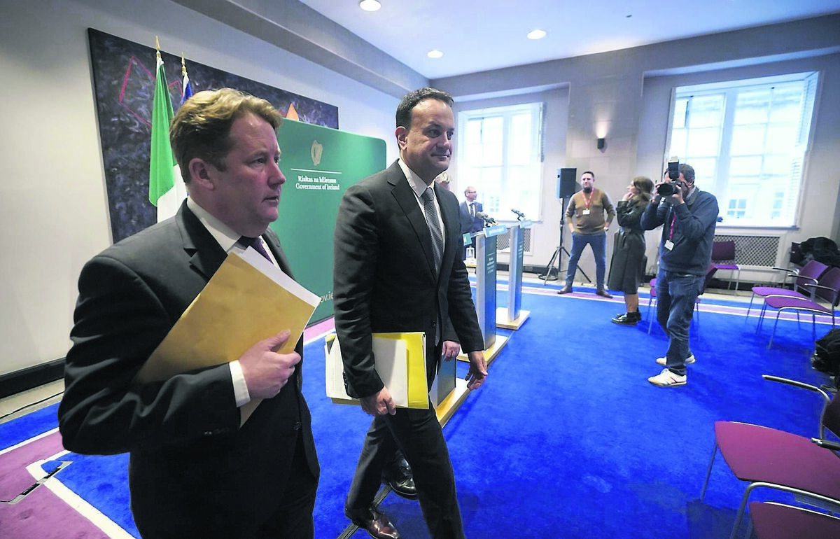 ‘It was almost like the school principal was coming in and taking over the teacher’s class,’ is how Lorcan Sirr described Leo Varadkar taking command of the housing summit from the minister, Darragh O’Brien. Picture: Niall Carson/PA
‘It was almost like the school principal was coming in and taking over the teacher’s class,’ is how Lorcan Sirr described Leo Varadkar taking command of the housing summit from the minister, Darragh O’Brien. Picture: Niall Carson/PA