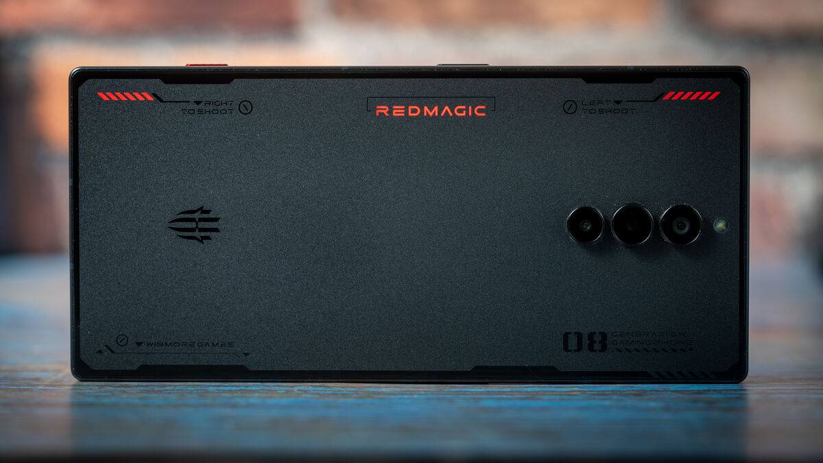 The RedMagic 8 Pro with strip lights. Picture: Noel Campion.