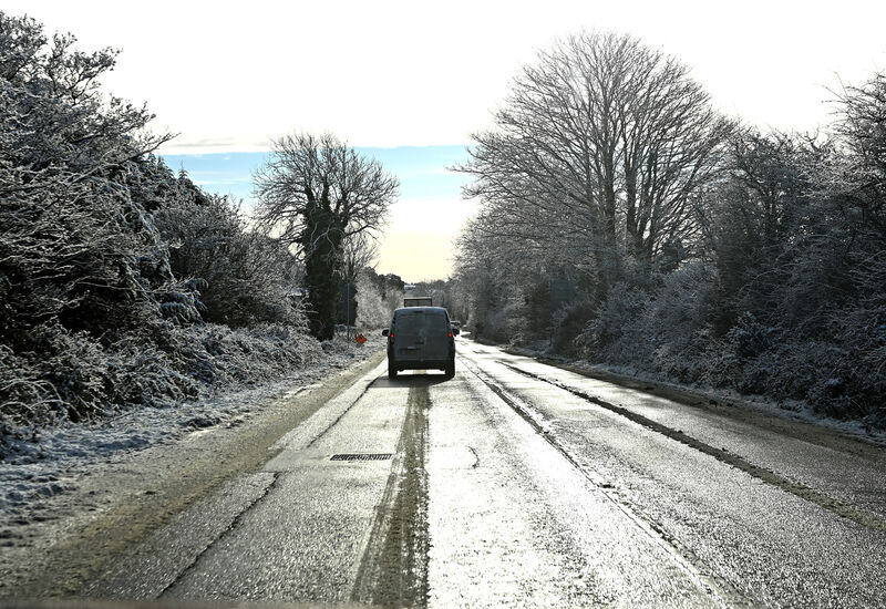 Snow-covered roads in West Cork. Picture: Eddie O'Hare Snow-covered roads in West Cork. Picture: Eddie O'Hare