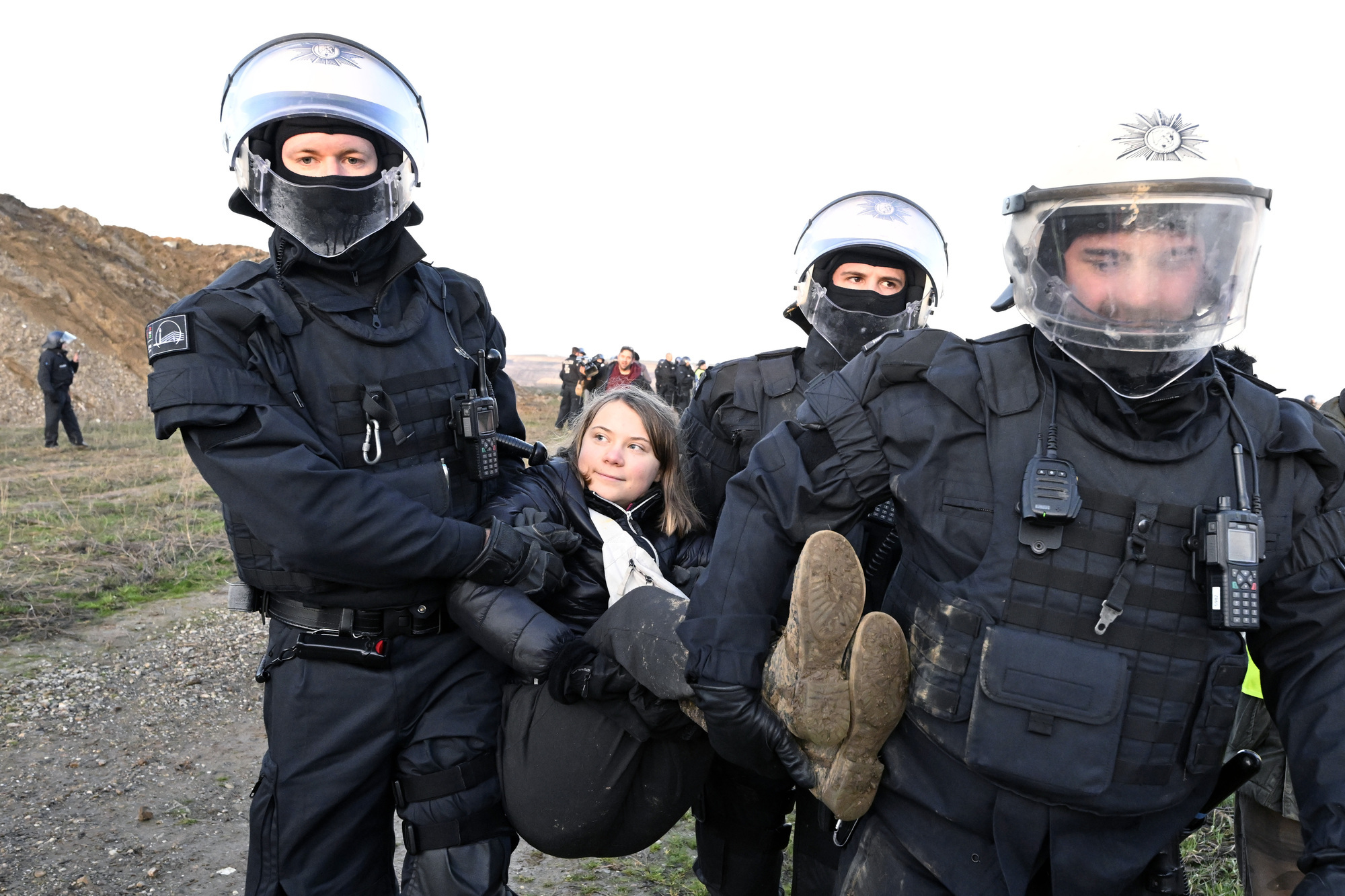 Greta Thunberg carried away by police at German mine protest